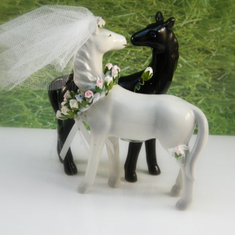 Bride & Groom Horse Cake Topper