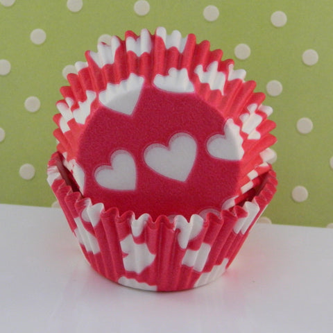 Pink Heart Cupcake Liners