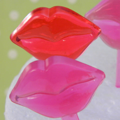 Pink & Red Lip Cupcake Picks