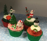 Christmas Santa Snowman Full Figure Toppers