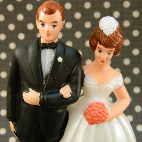 Vintage Bride and Groom Topper