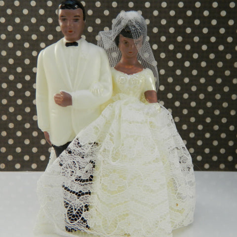 Vintage African American Bride and Groom Topper