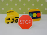 School Bus Transportation Cupcake Rings