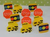 School Bus Transportation Cupcake Rings