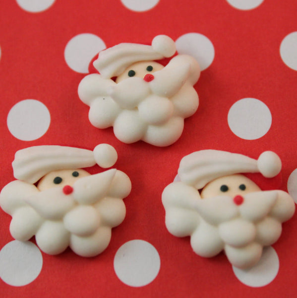 Santa Icing Santa Faces Royal Icing Sugar Pieces – Christy Marie's