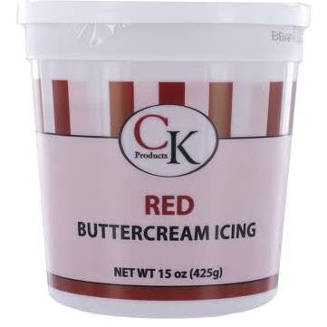 Red Buttercream Icing- 15 oz Container